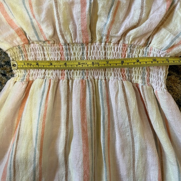 Pastel Striped Linen Blend Smocked Mini Dress from Bobi Los Angeles - Picture 10 of 13